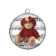 Pendentif Cabochon Argent - nounours