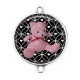 Connecteur Cabochon Argent - nounours