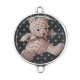 Connecteur Cabochon Argent - nounours
