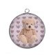 Pendentif Cabochon Argent - nounours