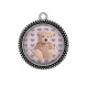 Pendentif Cabochon Argent - nounours