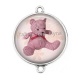 Connecteur Cabochon Argent - nounours