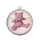 Pendentif Cabochon Argent - nounours
