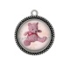 Pendentif Cabochon Argent - nounours