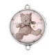 Connecteur Cabochon Argent - nounours