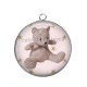 Pendentif Cabochon Argent - nounours