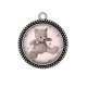 Pendentif Cabochon Argent - nounours