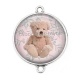 Connecteur Cabochon Argent - nounours