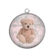 Pendentif Cabochon Argent - nounours