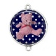 Connecteur Cabochon Argent - nounours