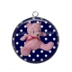 Pendentif Cabochon Argent - nounours