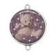 Connecteur Cabochon Argent - nounours