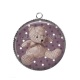 Pendentif Cabochon Argent - nounours