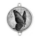 Connecteur Cabochon Argent - papillon