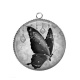 Pendentif Cabochon Argent - papillon