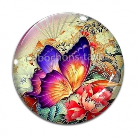 Cabochon Verre - papillon