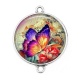 Connecteur Cabochon Argent - papillon