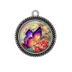 Pendentif Cabochon Argent - papillon