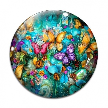 Cabochon Verre - papillon