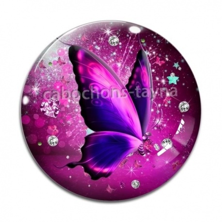 Cabochon Verre - papillon