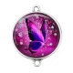 Connecteur Cabochon Argent - papillon