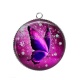 Pendentif Cabochon Argent - papillon