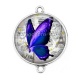 Connecteur Cabochon Argent - papillon