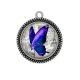 Pendentif Cabochon Argent - papillon