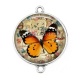 Connecteur Cabochon Argent - papillon