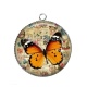 Pendentif Cabochon Argent - papillon