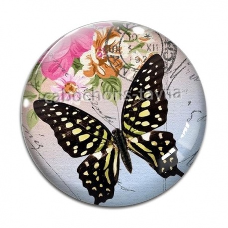 Cabochon Verre - papillon