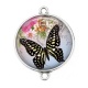 Connecteur Cabochon Argent - papillon