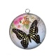 Pendentif Cabochon Argent - papillon