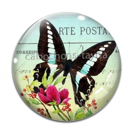 Cabochon Verre - papillon