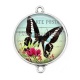 Connecteur Cabochon Argent - papillon