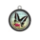 Pendentif Cabochon Argent - papillon