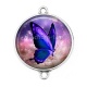 Connecteur Cabochon Argent - papillon