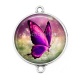 Connecteur Cabochon Argent - papillon