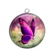 Pendentif Cabochon Argent - papillon