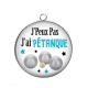 Pendentif Cabochon Argent - j'peux pas j'ai pétanque