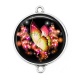 Connecteur Cabochon Argent - papillon