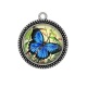 Pendentif Cabochon Argent - papillon