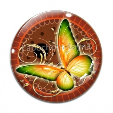 Cabochon Verre - papillon