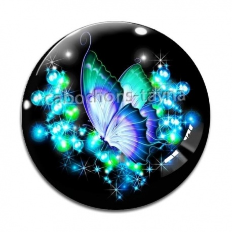 Cabochon Verre - papillon