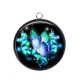 Pendentif Cabochon Argent - papillon