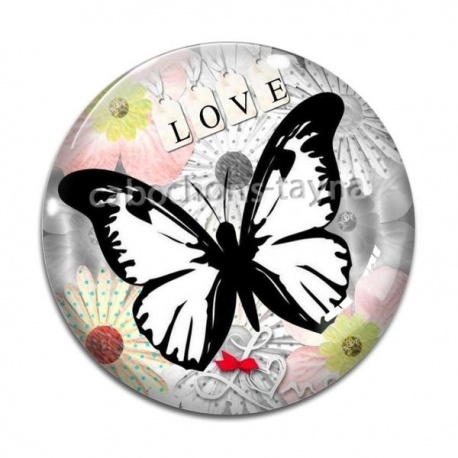 Cabochon Verre - papillon