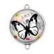 Connecteur Cabochon Argent - papillon