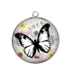 Pendentif Cabochon Argent - papillon