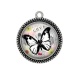 Pendentif Cabochon Argent - papillon