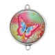 Connecteur Cabochon Argent - papillon